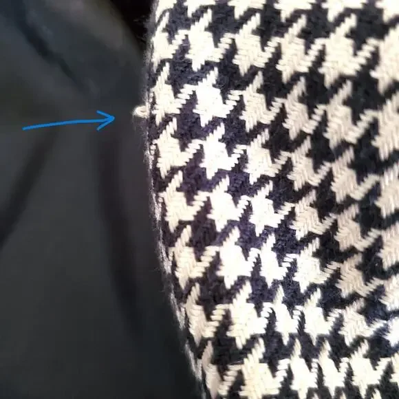 Talbots Houndstooth Blazer Vintage Silk Blend - Navy Cream - size 12- EUC - Picture 8 of 9